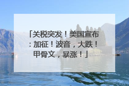 关税突发！美国宣布：加征！波音，大跌！甲骨文，暴涨！