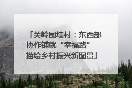 关岭围墙村：东西部协作铺就“幸福路” 描绘乡村振兴新图景