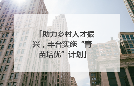 助力乡村人才振兴，丰台实施“青苗培优”计划