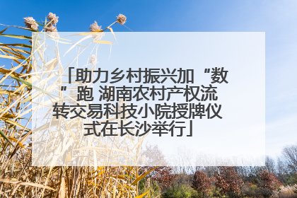 助力乡村振兴加“数”跑 湖南农村产权流转交易科技小院授牌仪式在长沙举行