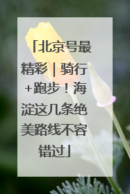 北京号最精彩｜骑行+跑步！海淀这几条绝美路线不容错过