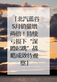 北汽蓝谷5月销量增两倍！持续亏损下“深蹲起跳”战略成效待观察