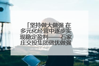 坚持做大做强 在多元化经营中逐步实现稳定盈利——石家庄交投集团做优做强典型报道之三