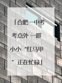 合肥一中考考点外 一群小小“红马甲”正在忙碌