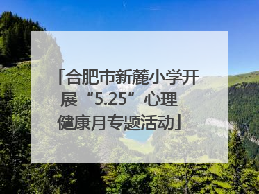 合肥市新麓小学开展“5.25”心理健康月专题活动