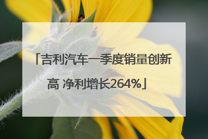 吉利汽车一季度销量创新高 净利增长264%