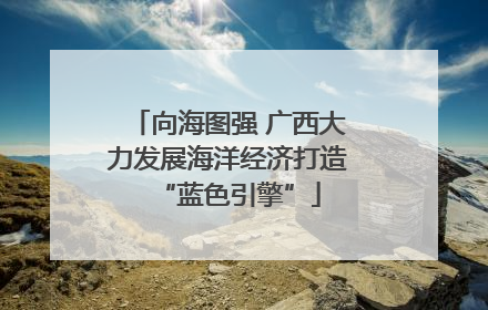 向海图强 广西大力发展海洋经济打造“蓝色引擎”