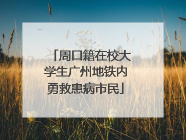 周口籍在校大学生广州地铁内勇救患病市民