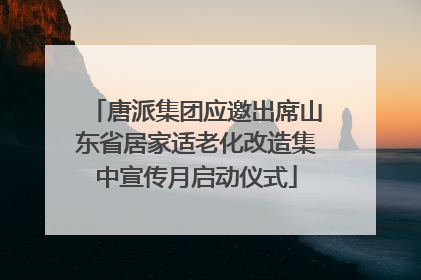 唐派集团应邀出席山东省居家适老化改造集中宣传月启动仪式