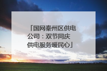 国网秦州区供电公司：双节同庆 供电服务暖民心