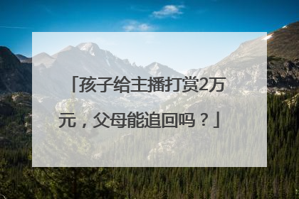 孩子给主播打赏2万元，父母能追回吗？