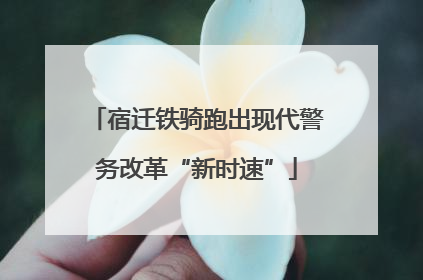 宿迁铁骑跑出现代警务改革“新时速”
