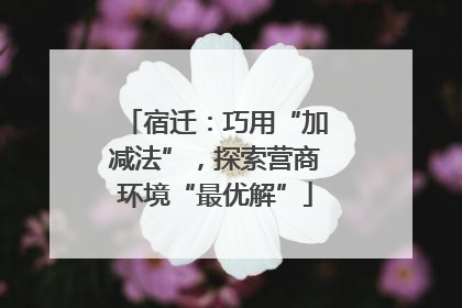 宿迁：巧用“加减法”，探索营商环境“最优解”
