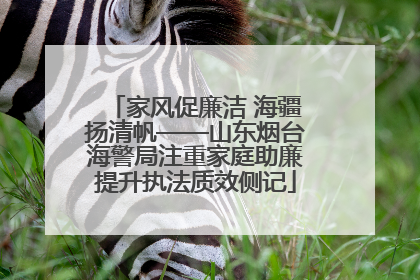 家风促廉洁 海疆扬清帆——山东烟台海警局注重家庭助廉提升执法质效侧记