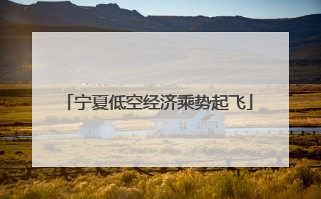 宁夏低空经济乘势起飞