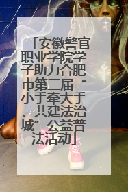 安徽警官职业学院学子助力合肥市第三届“小手牵大手、共建法治城”公益普法活动