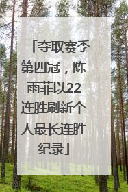 夺取赛季第四冠，陈雨菲以22连胜刷新个人最长连胜纪录