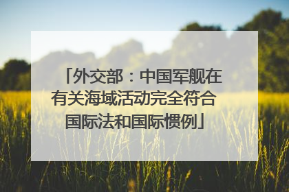 外交部：中国军舰在有关海域活动完全符合国际法和国际惯例