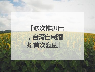 多次推迟后，台湾自制潜艇首次海试