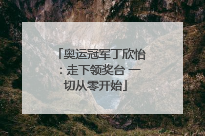 奥运冠军丁欣怡：走下领奖台 一切从零开始