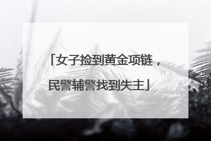 女子捡到黄金项链，民警辅警找到失主