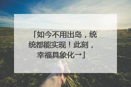 如今不用出岛，统统都能实现！此刻，幸福具象化→