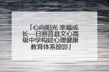 心向阳光 幸福成长—日照莒县文心高级中学构建心理健康教育体系掠影