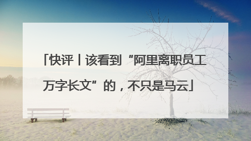 快评丨该看到“阿里离职员工万字长文”的，不只是马云
