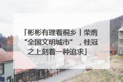 彬彬有理看桐乡丨荣膺“全国文明城市”，桂冠之上刻着一种追求