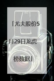 尤夫股份5月29日龙虎榜数据