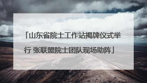 山东省院士工作站揭牌仪式举行 张联盟院士团队现场助阵