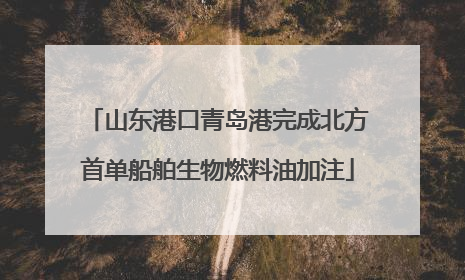 山东港口青岛港完成北方首单船舶生物燃料油加注