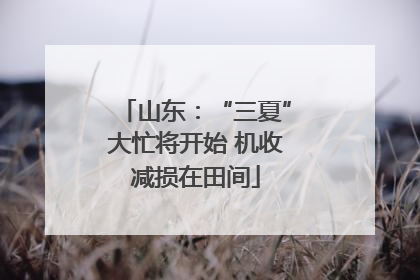 山东：“三夏”大忙将开始 机收减损在田间