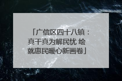 广信区四十八镇：真干真为解民忧 绘就惠民暖心新画卷