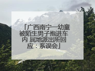 广西南宁一幼童被陌生男子抱进车内 属地派出所回应：系误会