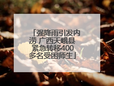 强降雨引发内涝 广西天峨县紧急转移400多名受困师生