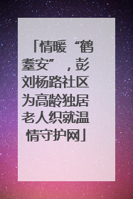 情暖“鹤耋安”，彭刘杨路社区为高龄独居老人织就温情守护网