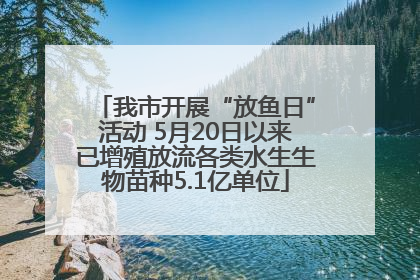我市开展“放鱼日”活动 5月20日以来已增殖放流各类水生生物苗种5.1亿单位