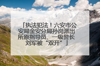 执法犯法！六安市公安局金安分局孙岗派出所原指导员、一级警长刘军被“双开”