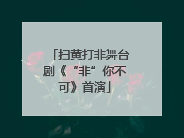 扫黄打非舞台剧《“非”你不可》首演
