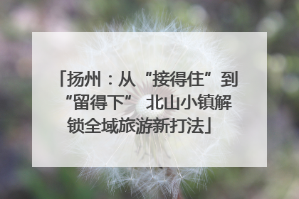 扬州：从“接得住”到“留得下” 北山小镇解锁全域旅游新打法