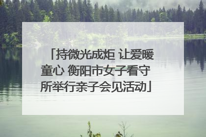 持微光成炬 让爱暖童心 衡阳市女子看守所举行亲子会见活动