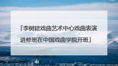 李树建戏曲艺术中心戏曲表演进修班在中国戏曲学院开班