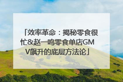 效率革命：揭秘零食很忙&赵一鸣零食单店GMV飙升的底层方法论