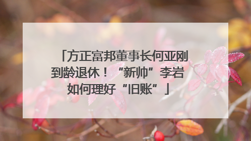 方正富邦董事长何亚刚到龄退休！“新帅”李岩如何理好“旧账”