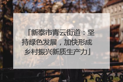 新泰市青云街道：坚持绿色发展，加快形成乡村振兴新质生产力
