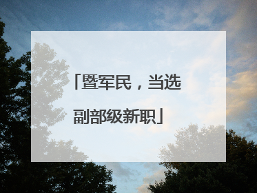 暨军民，当选副部级新职