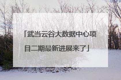 武当云谷大数据中心项目二期最新进展来了