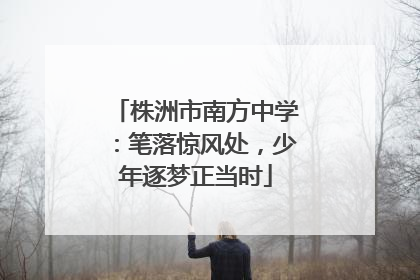 株洲市南方中学：笔落惊风处，少年逐梦正当时