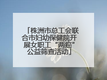 株洲市总工会联合市妇幼保健院开展女职工“两癌”公益筛查活动
